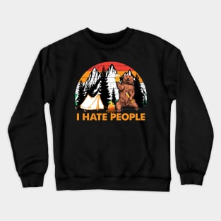 I hate people Sloth Hiking Camping Lover, Hiking Lover, Climping Lover,Camping Gift Crewneck Sweatshirt